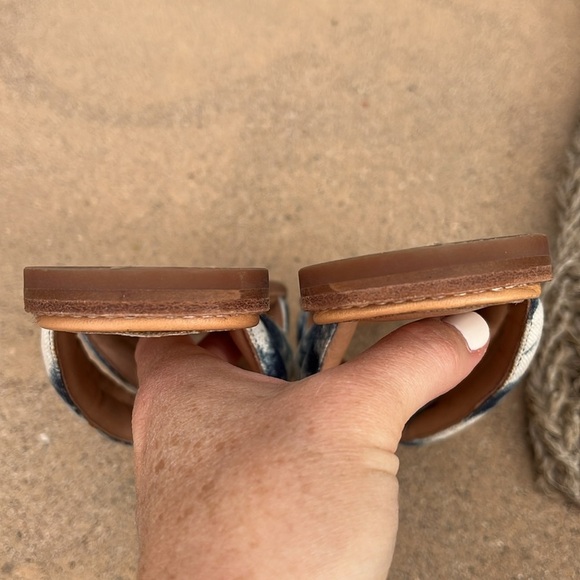 Madewell Skyler Sandal Slide Slip On Flats Blue White Women’s Size 7.5 - Picture 9 of 9